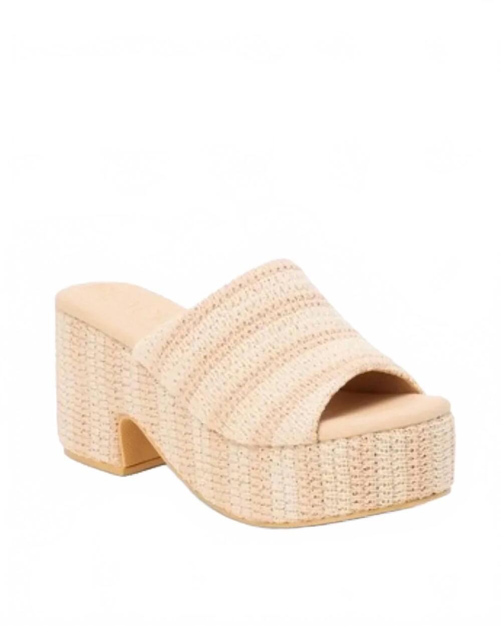 NEW MATISSE women's terry stripe platform sandal in natural
